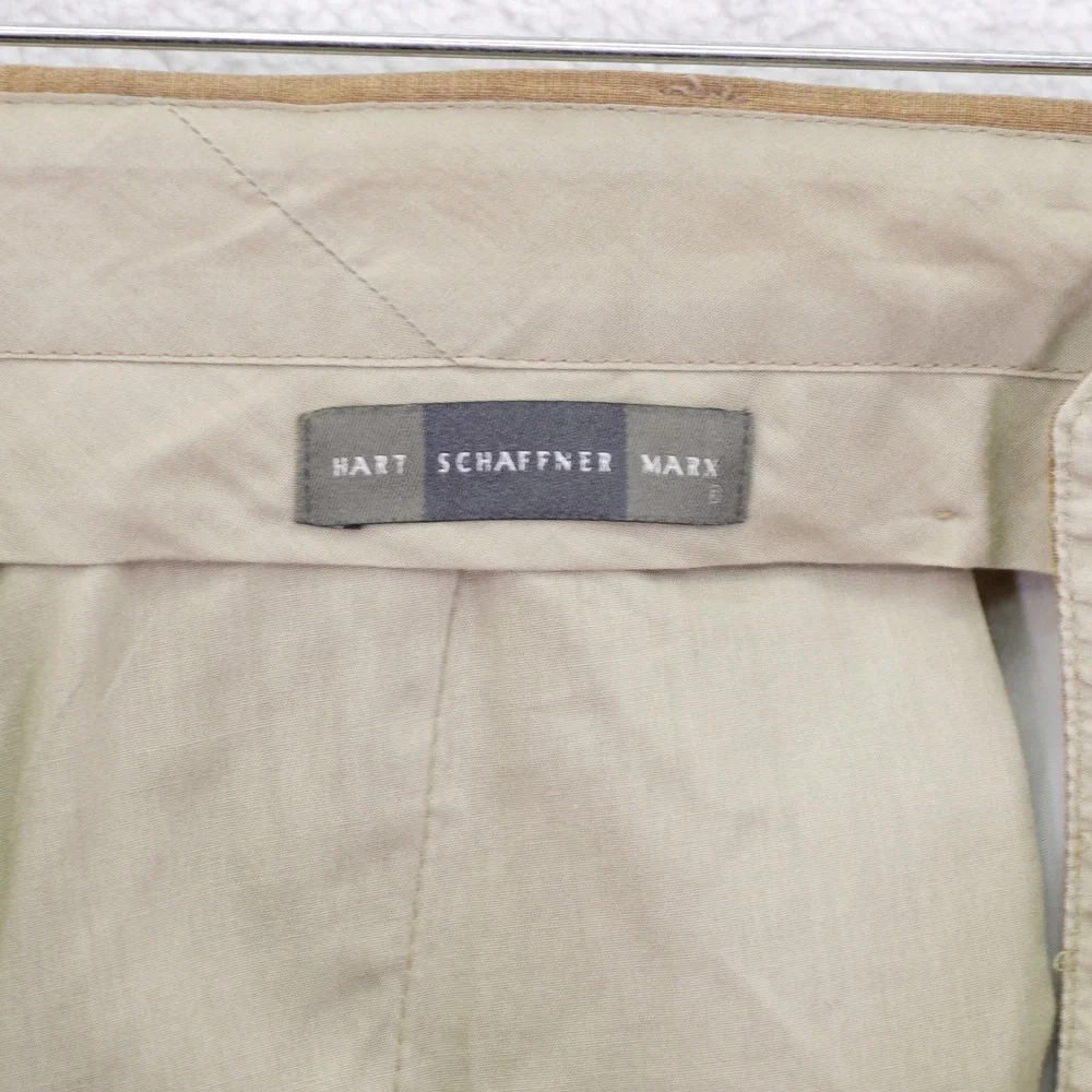 Hart Schaffner Marx Basketweave Tan Brown Dress Pants Trousers 36 / 30.5 High Ri